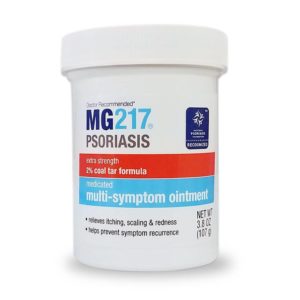 Tubo de ungüento para el tratamiento de la psoriasis MG217 que contiene 2% de alquitrán de hulla